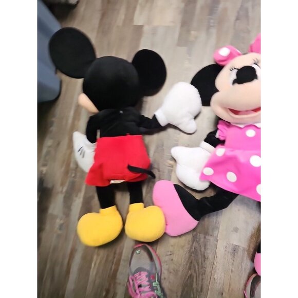 Disney Pink / Black Polkadot Large 25" Minnie Mouse & Mickey Plush Doll Stuffed - Picture 6 of 8